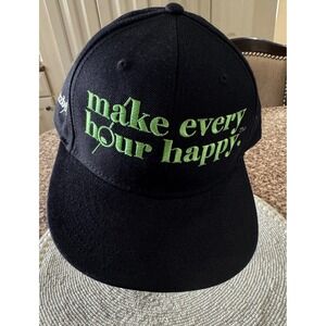 Buzzbox Hat Otto Cap Black Green Make Every Hour Happy‎ Promotional